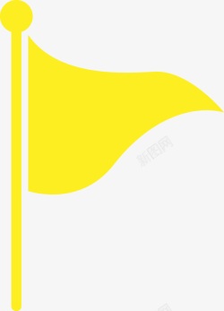 黄色党标红色三角形旗子图标高清图片