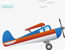 手绘老式飞机图案矢量图素材