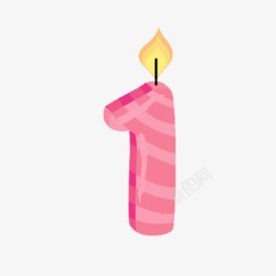 生日蜡烛数字1素材