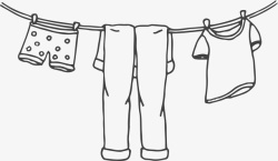 卡通简约简笔画黑白插画小清新素材