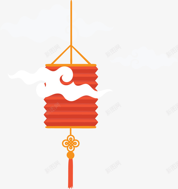 春节红色折纸灯笼png免抠素材_88icon https://88icon.com 喜庆 折纸灯笼 新春灯笼 春节灯笼 白色祥云 红色灯笼