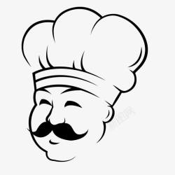手绘大胡子手绘人物职业厨师头像高清图片