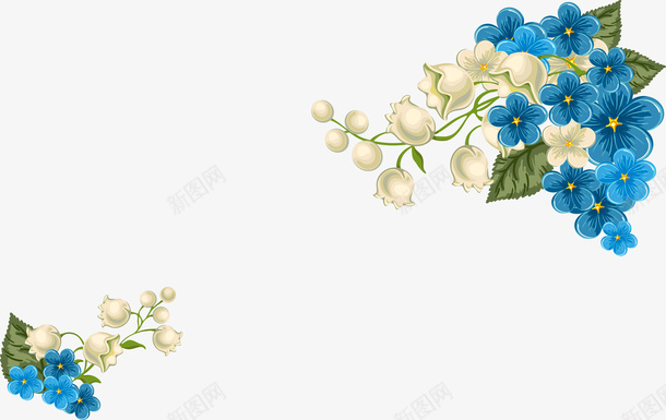 精致花卉邀请函png_88icon https://88icon.com 精致花卉 精致花卉邀请函 精致蓝色花卉 蓝色花卉