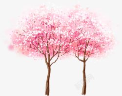 春天梦幻粉色桃树素材