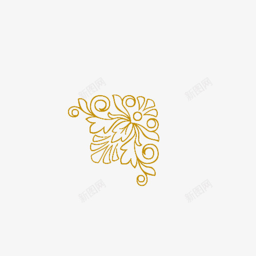 边角金色花线条png免抠素材_88icon https://88icon.com 线条 花 边角 金色