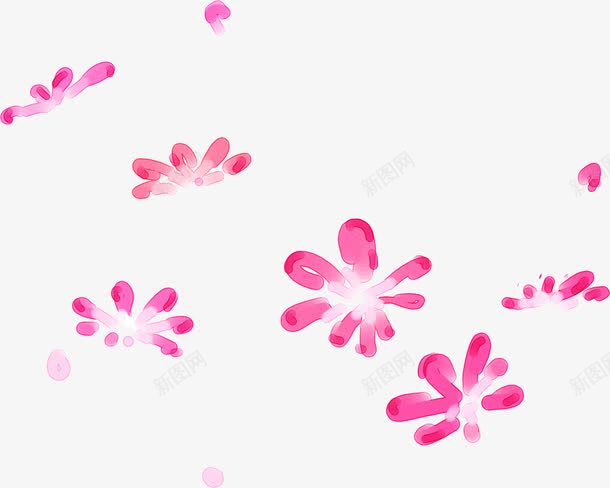 粉色水彩小花装饰png免抠素材_88icon https://88icon.com 水彩 粉色 装饰