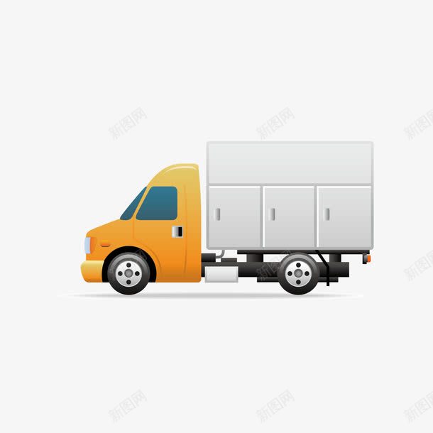 小型集装箱运输车png免抠素材_88icon https://88icon.com 卡车 同城配送 物流 运输