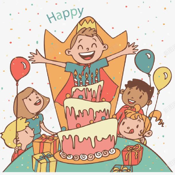 创意儿童生日派对png免抠素材_88icon https://88icon.com party 孩子 小孩 气球 蛋糕