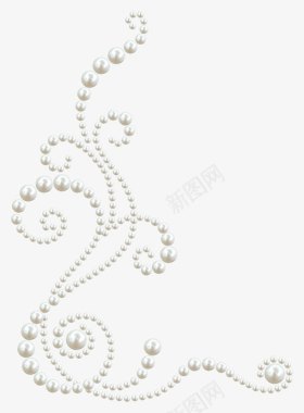 珍珠素材手绘项链项链图标白色珍珠花纹图标