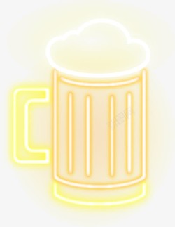 啤酒发光啤酒图标霓虹线条矢量图高清图片