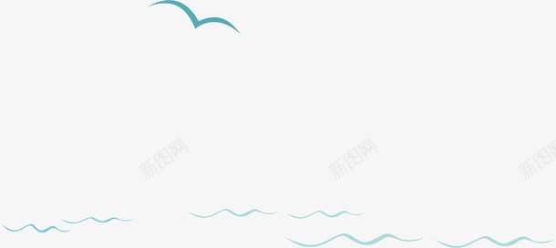 抽象海浪海鸥png免抠素材_88icon https://88icon.com AI 海洋 海浪 潮流 线条 蓝色