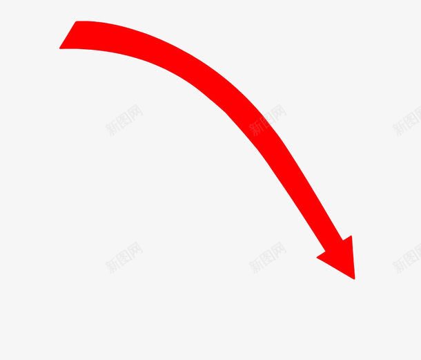 红色向下滑箭头png免抠素材_88icon https://88icon.com 下滑 业绩 向下 手绘 箭头 红色