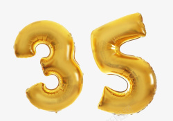 数字35数字35热烈氛围金气球高清图片