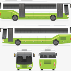 绿色城市旅游巴士矢量图素材