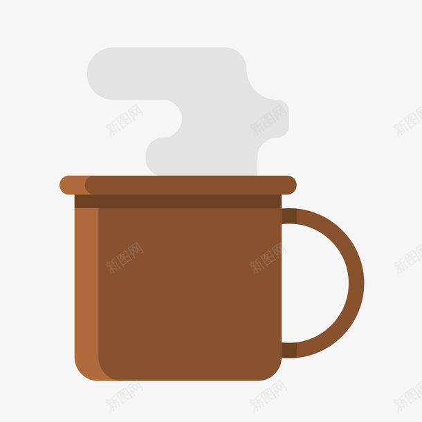 灰色水杯矢量图ai免抠素材_88icon https://88icon.com 商务 扁平化 水杯 渐变 灰色 热气 质感 飘扬 矢量图