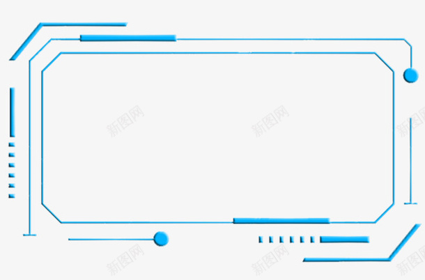 人工智能科技边框png免抠素材_88icon https://88icon.com 现代科技边框 科技 科技感框 蓝色 装饰 边框