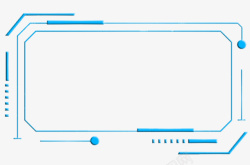 蓝色光效装饰框人工智能科技边框高清图片