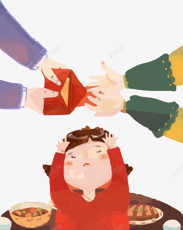 过新年渴望拿红包的小朋友png免抠素材_88icon https://88icon.com 免抠新年素材 小朋友 手绘 红包