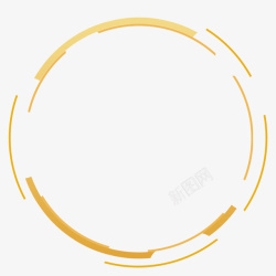 黄色简约圆圈边框纹理素材