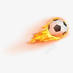 彩色圆弧足球火焰元素矢量图素材