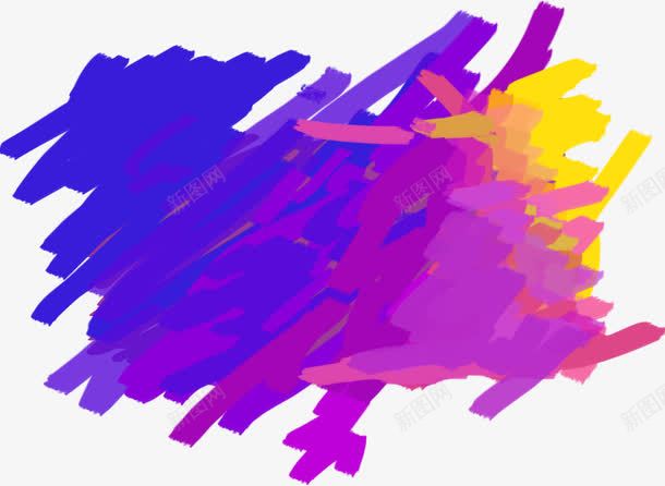 紫黄色渐变线条涂鸦png免抠素材_88icon https://88icon.com 涂鸦 渐变 线条 黄色