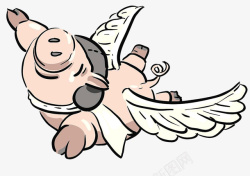 漫画翅膀素材手绘飞翔的大肥猪蹄高清图片