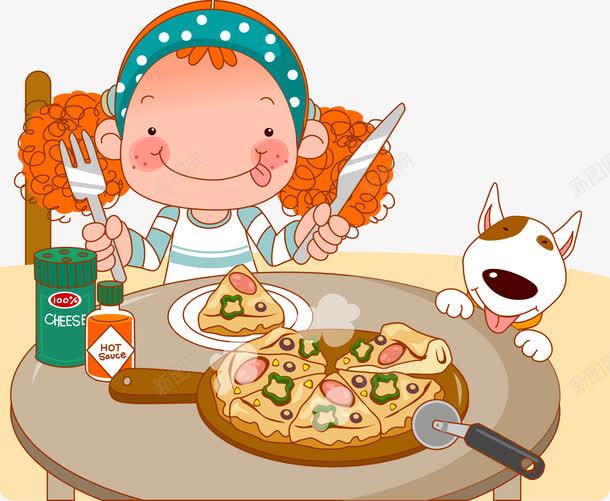 卡通吃披萨的女孩png免抠素材_88icon https://88icon.com 儿童 卡通 吃饭 女孩 披萨 文明就餐 文明用餐 矢量女孩 食物