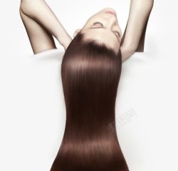 黑发女子洗发水广告素材