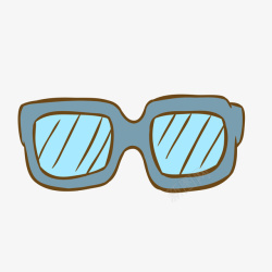 卡通太阳眼镜蓝色条纹酷炫眼镜高清图片
