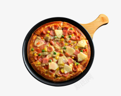面点烘焙美味果蔬培根披萨高清图片