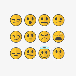 EMOJI简约扁平化表情包素材