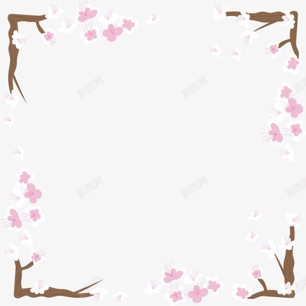 画框png免抠素材_88icon https://88icon.com png 樱花 矢量素材 花边 边框