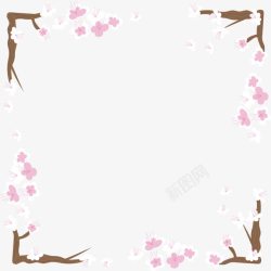 樱花花边素材画框高清图片