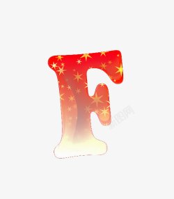 渐变红旗字母f素材