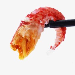 筷子夹着小龙虾摄影素材