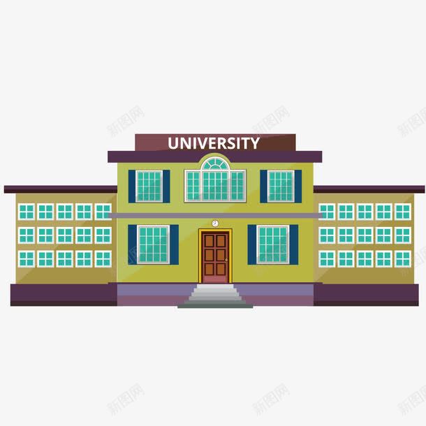 综合性大学建筑矢量图ai免抠素材_88icon https://88icon.com 学校 建筑 窗户 矢量图