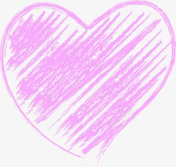 紫色铅笔爱心线条素材