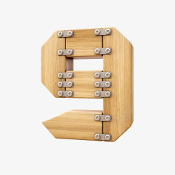 木质英文字母木板数字1高清图片