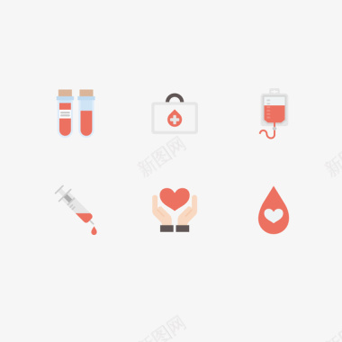 医疗包简洁卡通献血图标矢量图图标