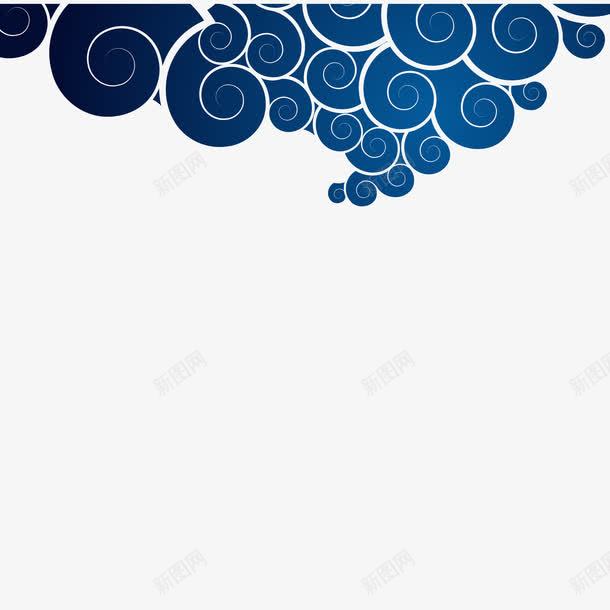 蓝色潮流祥云背景png免抠素材_88icon https://88icon.com 蓝色格调