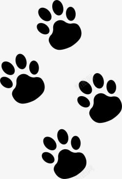脚印黑色简洁卡通猫掌高清图片