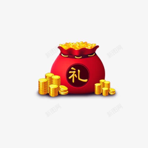 红色礼袋png免抠素材_88icon https://88icon.com 多重好礼 好礼 财富 赠送 返利