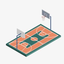 篮球模型篮球场装饰案高清图片