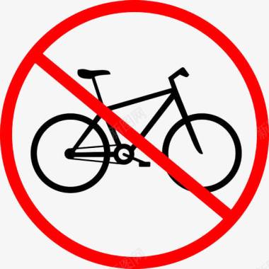 高清自行车禁止骑自行车图标图标