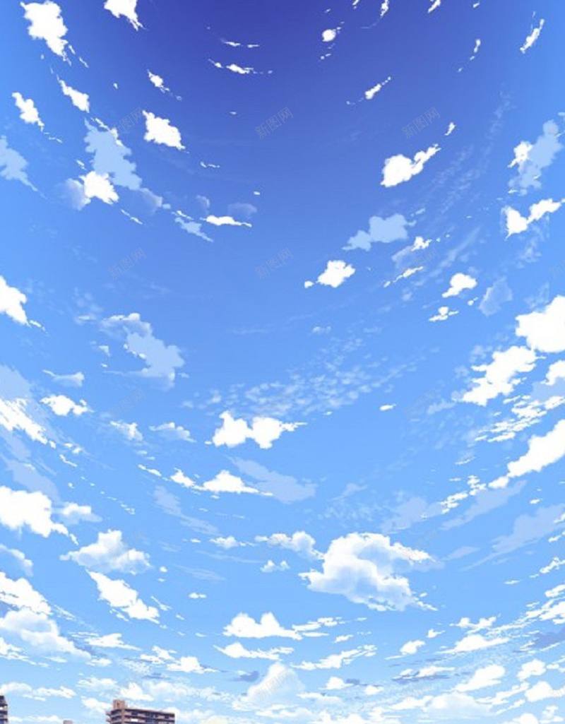 蓝色天空H5背景jpg设计背景_88icon https://88icon.com H5 H5背景 h5 卡通 城市 天空 彩色 手绘 水彩 童趣 蓝色