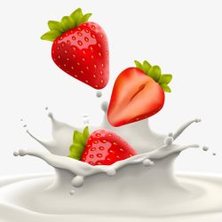 草莓牛奶动感素材