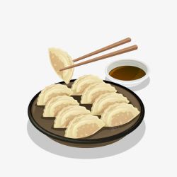 吃食手绘饺子高清图片