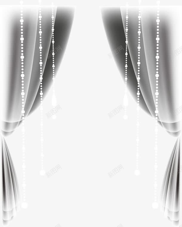 精美窗帘png免抠素材_88icon https://88icon.com 帘 帘子 挂坠 浪漫 珠帘 白纱 白色 窗帘 窗纱 精美 纱