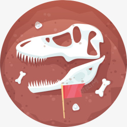 白色旗子恐龙的化石高清图片