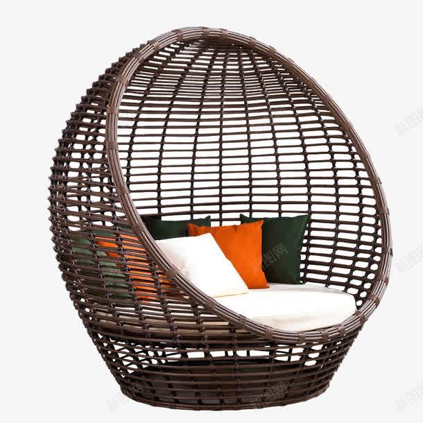 精欧户外手工编制png免抠素材_88icon https://88icon.com 懒人沙发 环保PE藤条 编藤躺椅床 藤制品 鸟巢藤椅